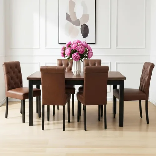 Miniatura 12 de Juego de 2 sillas de comedor de terciopelo tapizadas, modernas sillas decorativas copetudas, sillas laterales Parsons de madera para el hogar, negro