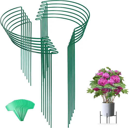 Miniatura 9 de Joyhalo Paquete de 12 estacas de soporte para plantas, estacas de 16 pulgadas para plantas al aire libre, jaulas y soportes de peonía, jaula