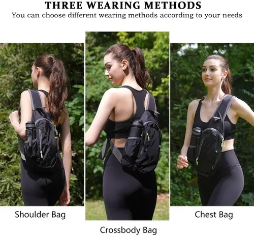 Miniatura 6 de TITECOUGO Bolso bandolera pequeño, mochila cruzada ligera para hombres y mujeres, bolsa de hombro para deportes y exteriores Azul marino/azul