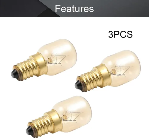 Miniatura 4 de Othmro 3 bombillas de microondas 220-240 V 220 bombillas de microondas E14, 2700 K cálido horno bombilla reemplazo electrodoméstico, incandescente