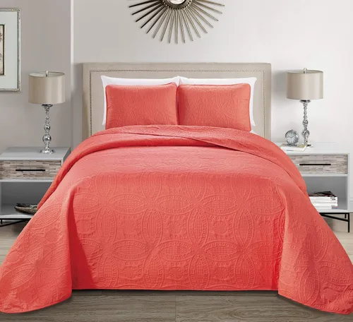 Miniatura 6 de Linen Plus Collection - Juego de colcha en relieve de 3 piezas Gris antracita