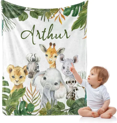 Miniatura 14 de J&SBGFT Manta de bebé personalizada para niños, personalizada con nombre, manta de recepción para niños pequeños, niños, cuna, cochecito, decoración