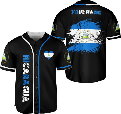 Podagree - Camiseta de béisbol nicaragüense personalizada con nombre para hombres y mujeres, camisetas nicaragüenses
