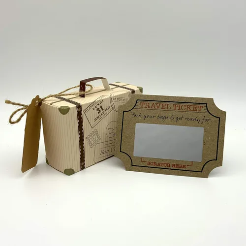 Miniatura 7 de Paquete de regalo de tarjeta de rascar y revelar mini maleta sorpresa DIY y mini boleto de viaje (DIY). Perfecto para San Valentín, vacaciones
