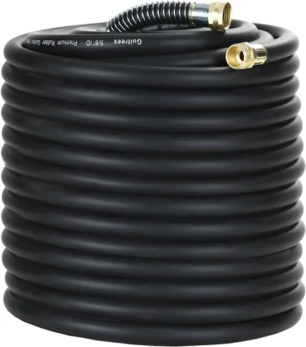 Miniatura 25 de Guitrees Leader Manguera de jardín de 15 pies x 5/8 pulgadas, manguera de agua corta resistente, accesorios macho a hembra, trenzado de cinco capas