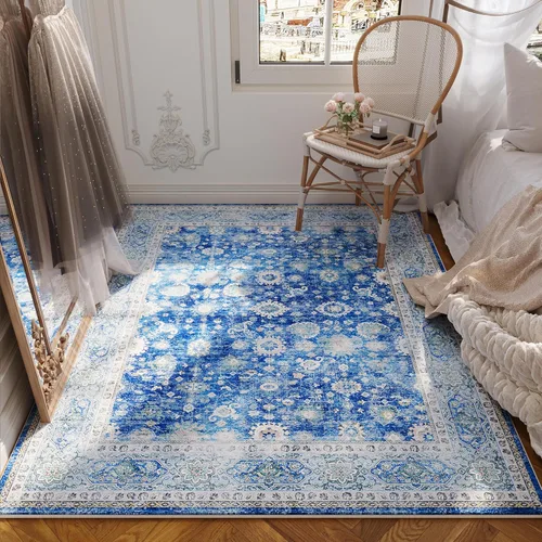 Miniatura 59 de Rugcomf Alfombra de pasillo de 2 x 6 pies, lavable, bohemio, suave, antideslizante, no desprende pelusa, lana sintética, estilo vintage para cocina