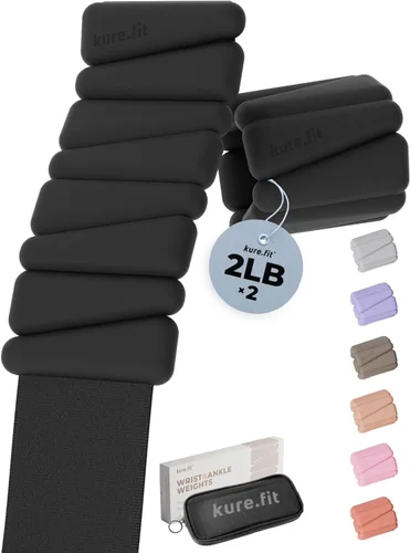 Miniatura 15 de Peso para Pilates Pesas ajustables para muñeca y tobillo para mujeres Brazaletes con peso 1 libra/ 2 libras cada una (Juego de 2)