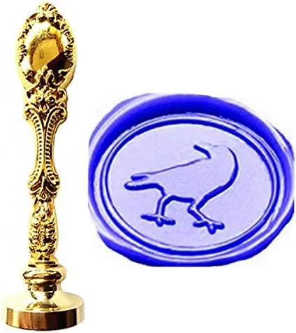 Miniatura 8 de Sello de cera vintage para pájaros y águilas, de lujo, de bronce y metal, diseño de pavo real, latón, rojo (Red Brass), 1