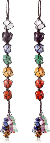Miniatura 7 de Adorno colgante de 7 piedras preciosas de cristal curativo, decoración de pared interior del hogar, adorno de Feng Shui, decoración de ventana