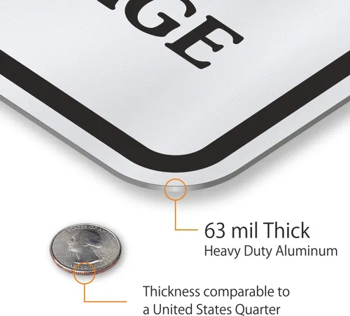 Miniatura 3 de SmartSign 18 x 12 pulgadas "Añade tu propio mensaje, elige color" Cartel de metal personalizado, aluminio de 63 mil, material reflectante laminado