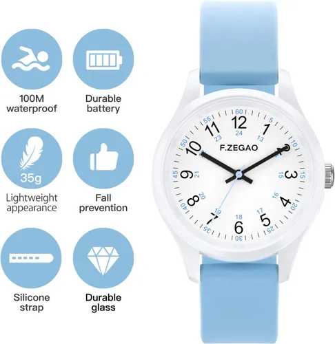 Miniatura 3 de Nurse Watch for Nurse Professionals Medical Students Women, 100M Waterproof Watch for Swimming 24 Hour Military Time Easy to Read Dial with Silicone