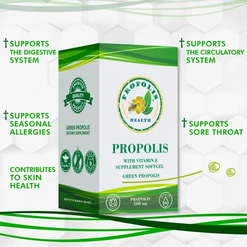 Miniatura 6 de Propolis Health Cápsulas de propóleos 1000 mg diarios con vitamina E por dosis - Extracto de propóleo verde brasileño puro - Refuerzo inmunológico
