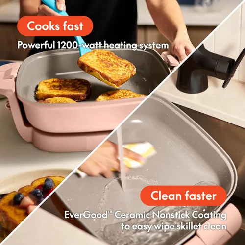 Miniatura 4 de bella Make & Take - Sartén eléctrica, utensilios de cocina Fits-anywhere™, revestimiento de cerámica EverGood™, temperatura ajustable y tapa