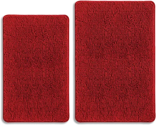 Miniatura 654 de Alfombra de baño pequeña de 12 x 18 pulgadas, lavable y absorbente, antideslizante, alfombra de baño de felpilla gruesa y suave para baño, ducha