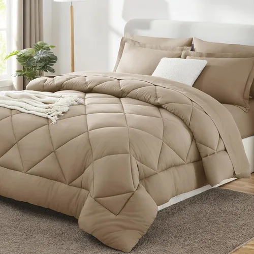 Miniatura 30 de CozyLux - Juego de edredón en una bolsa, para dormitorio universitario, todas las estaciones, edredón, sábanas y fundas para almohada y decorativas