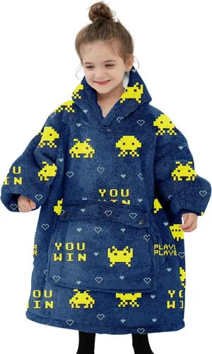Miniatura 16 de Manta con Capucha Usable NOUKOW Manta Sherpa de Gran Tamaño Sudadera de Franela con Bolsillo Grande Estrellas que brillan en la oscuridad