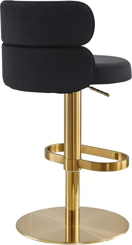 Miniatura 5 de Taburetes de bar de terciopelo modernos giratorios de altura ajustable para encimera de cocina, taburetes de bar con reposapiés para sala de estar