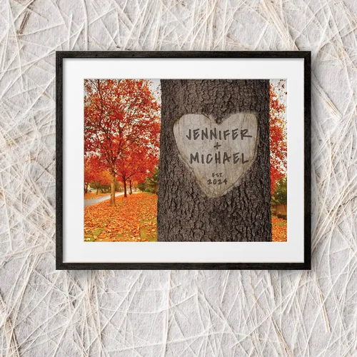 Miniatura 7 de Impresión personalizada para parejas y familias – Regalo de boda, aniversario o nuevo hogar – Nombres y fecha personalizados – Arte de pared