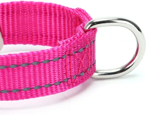 Miniatura 3 de Serijoars Martingale - Collar para perro, collar ajustable de nailon para entrenamiento, collar martingala reflectante para perros pequeños, Negro
