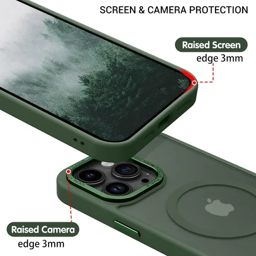 Miniatura 6 de BENTOBEN Funda magnética para iPhone 13 Pro Max, compatible con MagSafe, translúcida mate esmerilada, antihuellas, delgada, a prueba de golpes