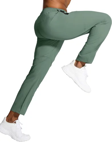 Miniatura 5 de Hebepol Pantalones de senderismo ligeros para hombre, de secado rápido, pantalones deportivos de pesca, correr, entrenamiento, 3 bolsillos