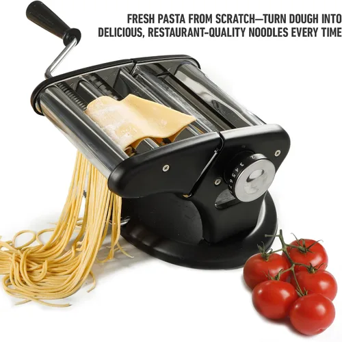 Miniatura 3 de Calphalon Aero - Máquina manual para hacer pasta de alta resistencia con rodillos y cortadores - Espaguetis, fettuccini, lasaña o piel de albóndigas