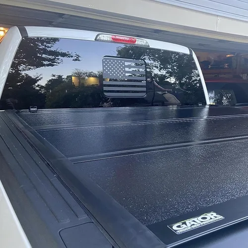 Miniatura 5 de Zxiaochun Calcomanía de bandera para ventana trasera media de la bandera americana para Ford F150 F250 F350 2015-2020 2021 2022 2023 2024 2025 Negro