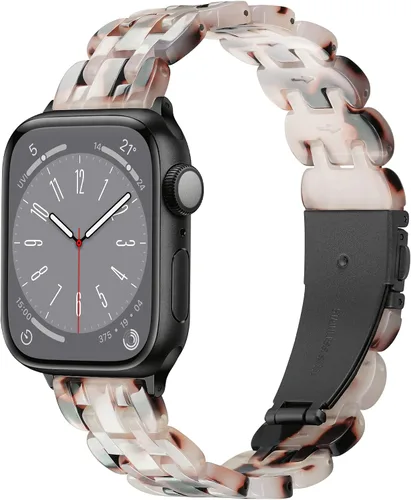 Miniatura 20 de Compatible con Apple Watch Band de 1.614 in, 1.575 in, 1.496 in o 1.929 in, 1.772 in, 1.732 in, 1.654 in, correa de repuesto de resina ligera Blanco