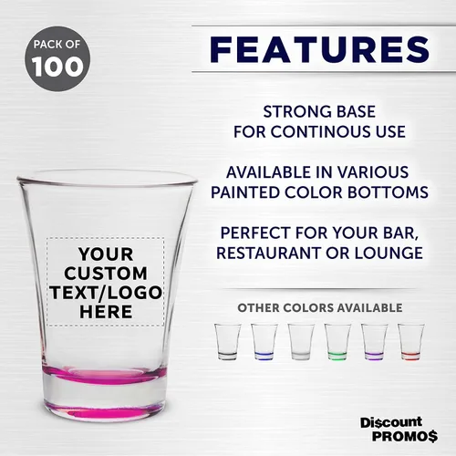 Miniatura 2 de Vasos de chupito personalizados de 2 onzas, juego de 100 unidades, paquete personalizado a granel, ideal para bodas, fiestas, cumpleaños, regalos