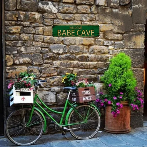Miniatura 2 de Letrero de metal vintage con texto en inglés "WELCOME BABE CAVE" de 4 x 16 pulgadas, letrero de calle para el hogar, restaurante, bar, cafetería