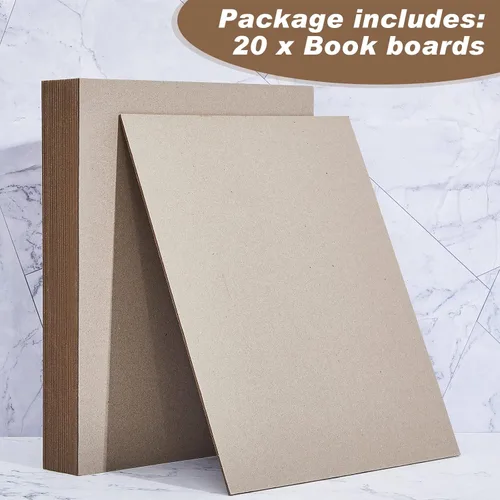 Miniatura 3 de 20 Piezas Tablero para Libros, Tablero de Encuadernadores Cartón Prensado Tablero para Libros de Diseño Kraft Resistente Hojas de Cartón Prensado