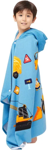 Miniatura 2 de Gealaek Toalla con capucha para niños pequeños de 5 a 12 años, toalla de baño, piscina, playa, extra grande, suave y absorbente, poncho de playa
