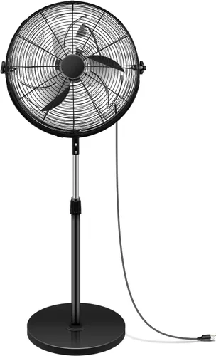 Simple Deluxe Ventilador derecho del pedestal de 20 pulgadas, alta velocidad, metal resistente para uso industrial, comercial, residencial,