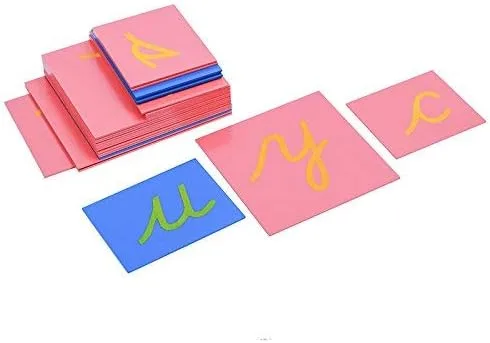Miniatura 6 de DANNI Juguetes para bebés Montessori Language Lower Case Papel de lija Letras Cursiva Tablero de Rastreo Temprano Preescolar Cumpleaños