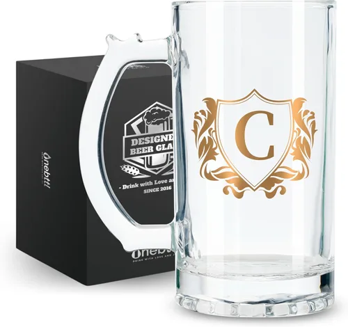 Miniatura 8 de Onebttl Regalos personalizados de cerveza para hombres amantes de la cerveza, taza de cerveza pesada de 17 onzas con asa para jefe como regalo