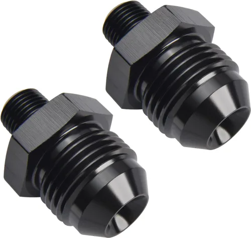 Miniatura 32 de 3AN macho Flare a 1/4 NPT tubo macho 90 grados codo adaptador unión aluminio negro
