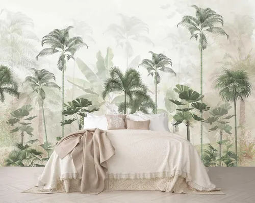 Miniatura 18 de Reyhui - Mural de pared con imagen de bosque y arroyo, papel tapiz grande con escena natural para dormitorio, sala de estar, fondo de TV, sofá