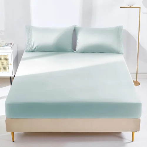 Miniatura 11 de YIYEA Sábana bajera con estampado floral y funda de almohada, sábana bajera ajustada de microfibra cepillada doble premium, bolsillo profundo de 16