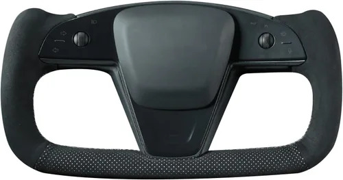 Miniatura 17 de MEWANT Funda para volante de automóvil de piel sintética cosida a mano para Tesla Yoke Model S Plaid 2021-2023/Model X 2021-2023, accesorios