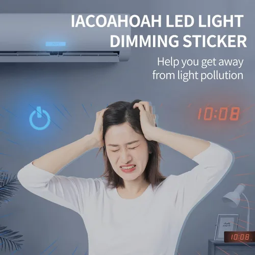 Miniatura 3 de Adhesivos de bloqueo de luz LED, filtros LED de atenuación de luz, hojas de atenuación para enrutadores, relojes y aparatos eléctricos, cubiertas