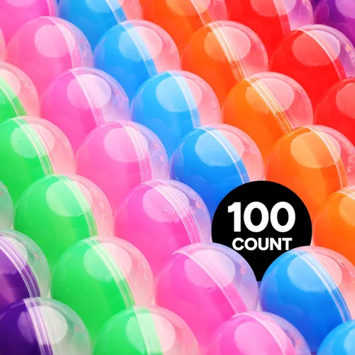 Miniatura 2 de Máquina expendedora de cápsulas, cápsulas redondas translúcidas vacías 100 unidades de 2 pulgadas – Cápsulas de máquina de chicles a granel