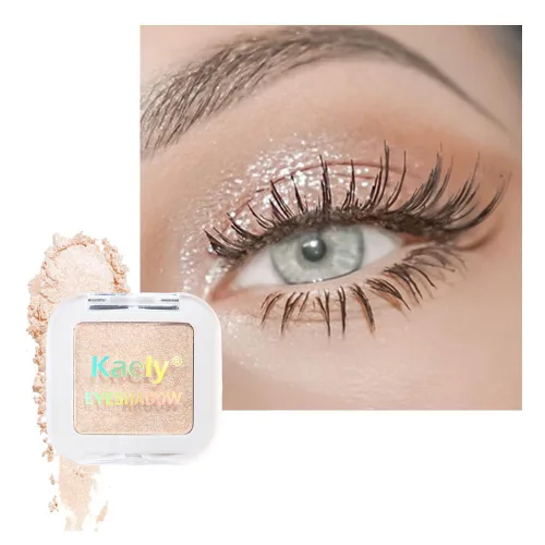 Miniatura 34 de evpct Paleta de sombra de ojos con purpurina dorada champán, color nude dorado rosa brillante crema brillante paleta de sombra de ojos iluminadora