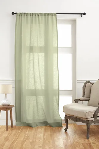 Miniatura 10 de Solino Home - Cortinas de lino de lino europeo de 108 pulgadas de largo, 100% lino puro verde álamo, 52 x 108 pulgadas de largo, cortinas de ventana