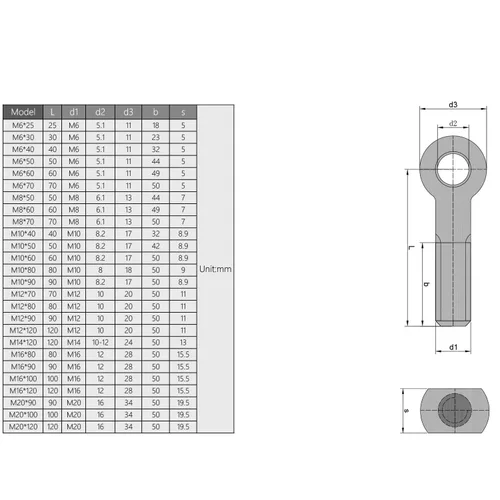 Miniatura 5 de Bettomshin Perno de ojo de elevación de hombro de maquinaria M6 x 0.787 in, acero inoxidable 304, pasador de rosca métrica, pasador de pasador