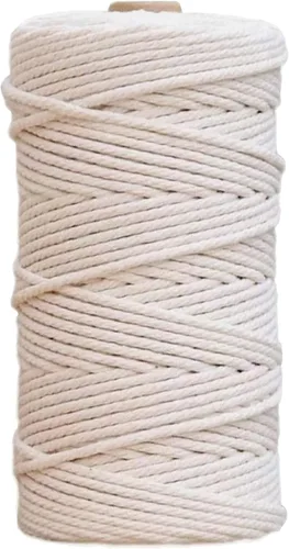 Miniatura 9 de Cuerda de algodón de macramé de 0.197 in x 164 pies para manualidades, joyería, decoración del hogar, envoltura de regalos