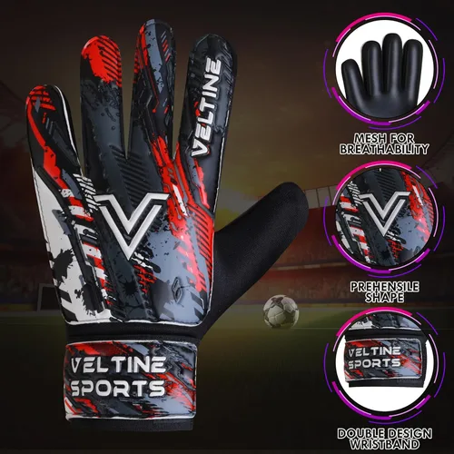 Miniatura 2 de Guantes de portero de fútbol para niños, jóvenes y adultos, guantes de portero de fútbol con protección doble en la muñeca y palmas de látex