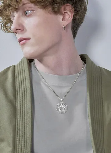 Miniatura 31 de CELESTIA Colgante de plata de ley 925, anillos de tetragrammaton, collar masónico, joyería de pentagrama para mujeres y hombres