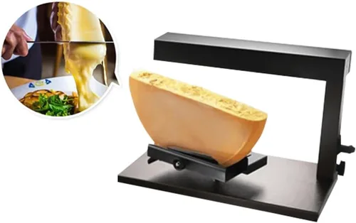 YUEWO Raclette Queso Melter Máquina de Queso Eléctrica Comercial 750W Dispensador de queso Nacho Medio Queso Fabricante de Rueda Ángulo Ajustable