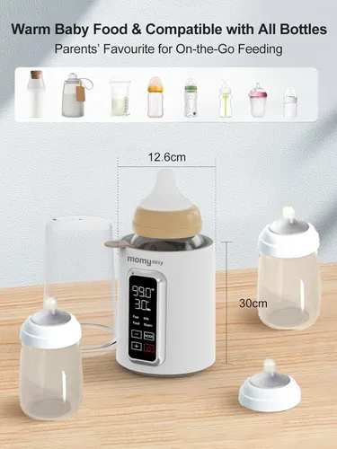 Miniatura 9 de MOMYEASY Calentador rápido de biberones de 2 minutos, calentamiento a vapor para leche materna y fórmula, se adapta a todos los biberones, control