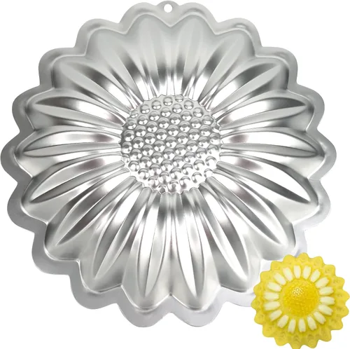 SADYFON Molde de aluminio para decoración de pasteles en forma de flor de girasol para cumpleaños, boda, aniversario, fiesta, tartas, moldes para